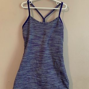 COPY - Lululemon purple & white stripped tank top